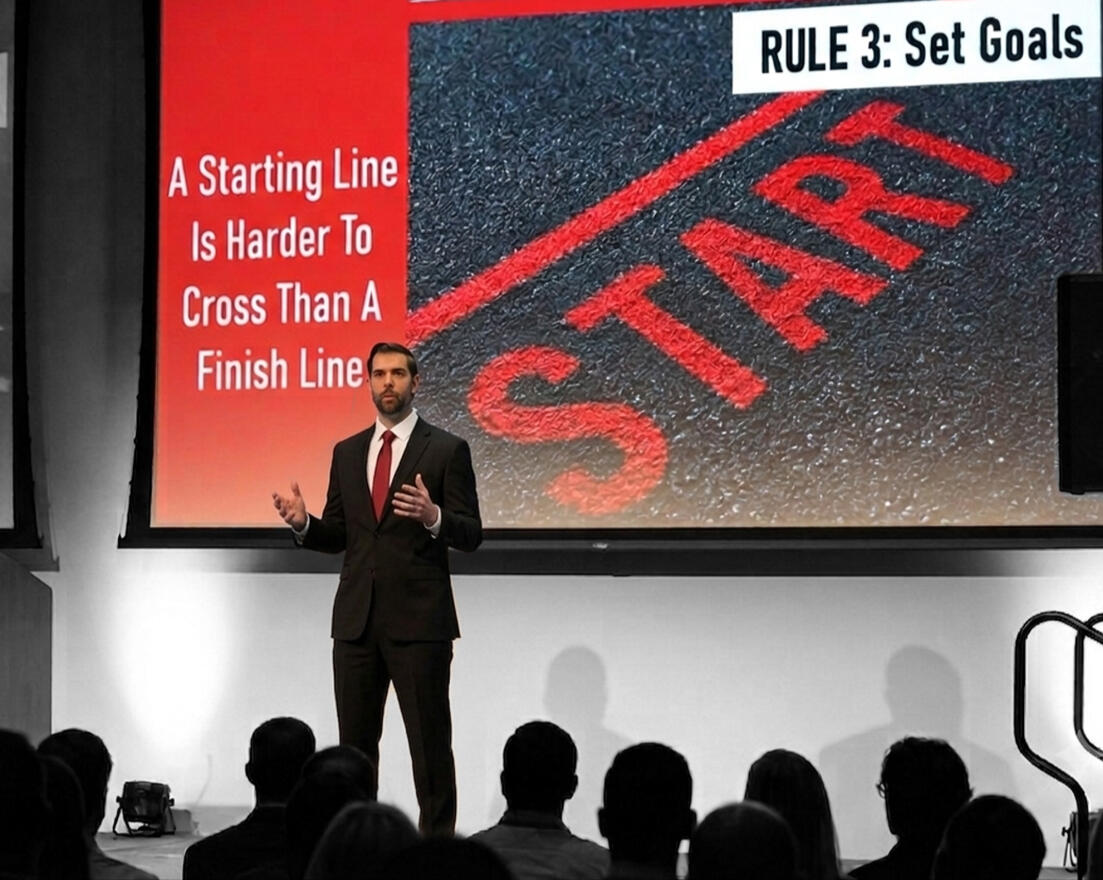 Drew Ingle presenting Pride Over Passion in a keynote presentation